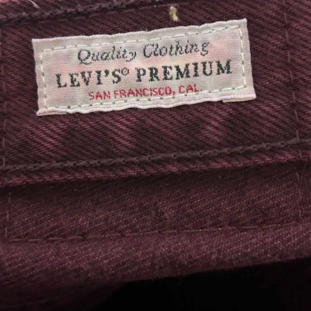 Levi's 501 Mens Jeans 32x30 Burgundy Denim  A1959-0049 Used 90's style